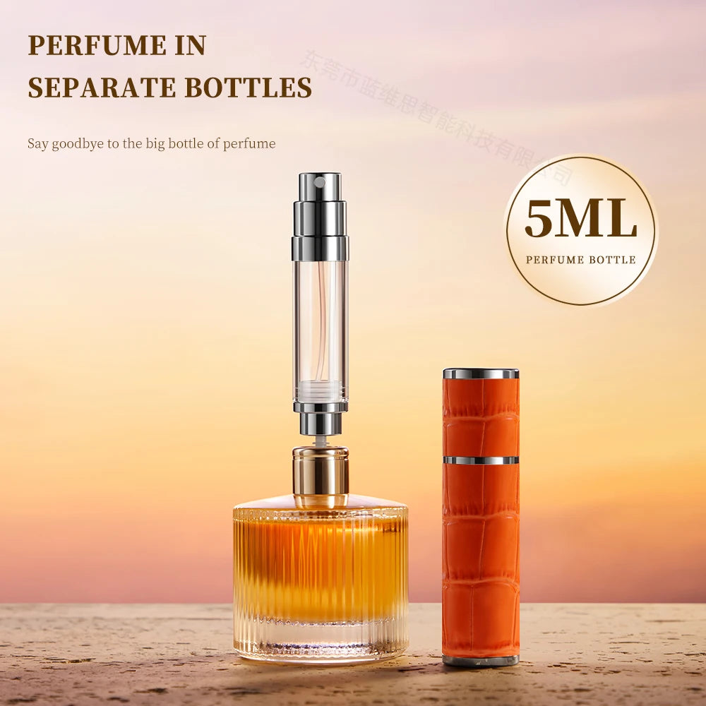 Aluminum Luxury Mini Empty Cosmetic Container Directly Filled Bottom 5ml 8ml 10ml Portable Refillable Cylindrical Perfume Bottle