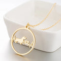 Cute Animal Dog Footprint Paw Necklace Dachshund Animal Pendant Round Custom Necklace for Women in Gold and Silver Color