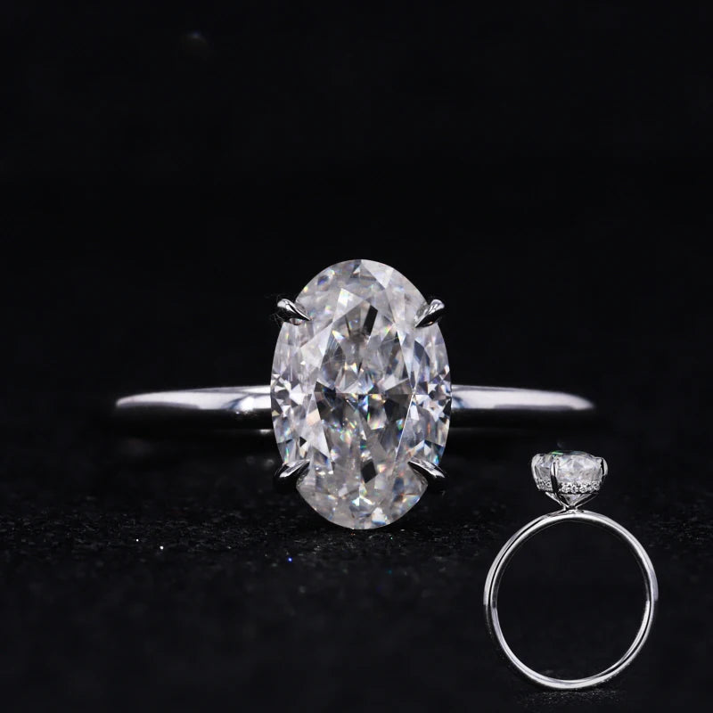 Starsgem Wedding Jewelry Oval Cut  Moissanite Ring 14k Gold Jewelry