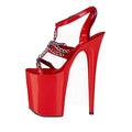 Red 20 cm Banquet High Heels Pole Dance Model Walk Show Fashion Sandals Large Women's Summer High Heels
