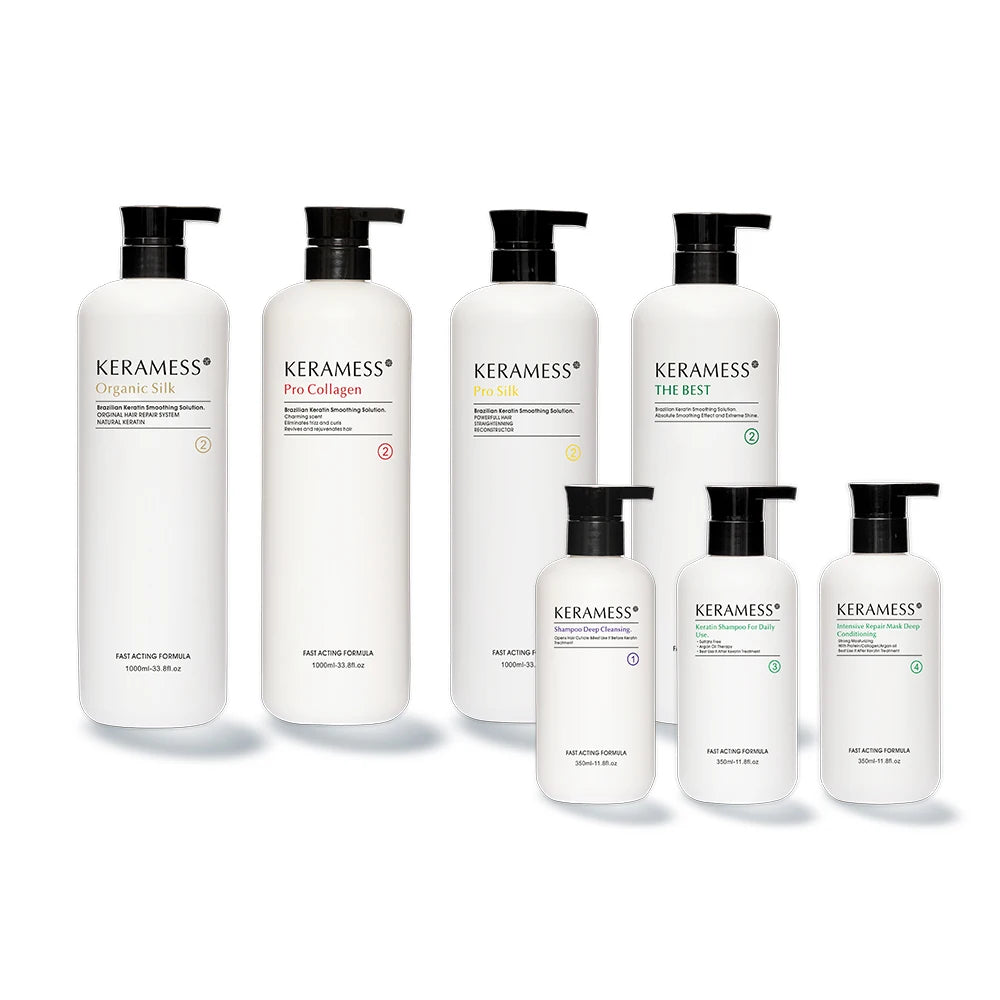 Italian Bio Keratin Hair Straightening Treatment Formaldehyde-Free Lasts 6 Months Organic Amino Acid Infused for Salon Smoothing
