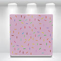 Custom Party Decoration Sweet Donut Pink Glaze and Colored Sprinkles Double Sided 10ft Photo Booth Backdrop Stand
