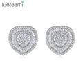 LUOTEEMI Big T Shape Luxury Heart Trendy Stud Charm Earrings 2026 Zircon Women Earrings Jewelry Big