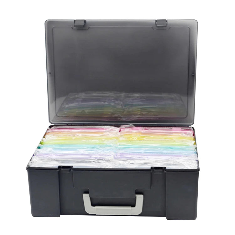 New Trendy Multi-functional Colorful Storage Box Photo Magnetic Card File Large Storage Box Portable Classification Box