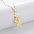 Palestine Map Pendant Necklace for Women Men Stainless Steel Country Geograph Chain Necklaces Jewelry Gifts