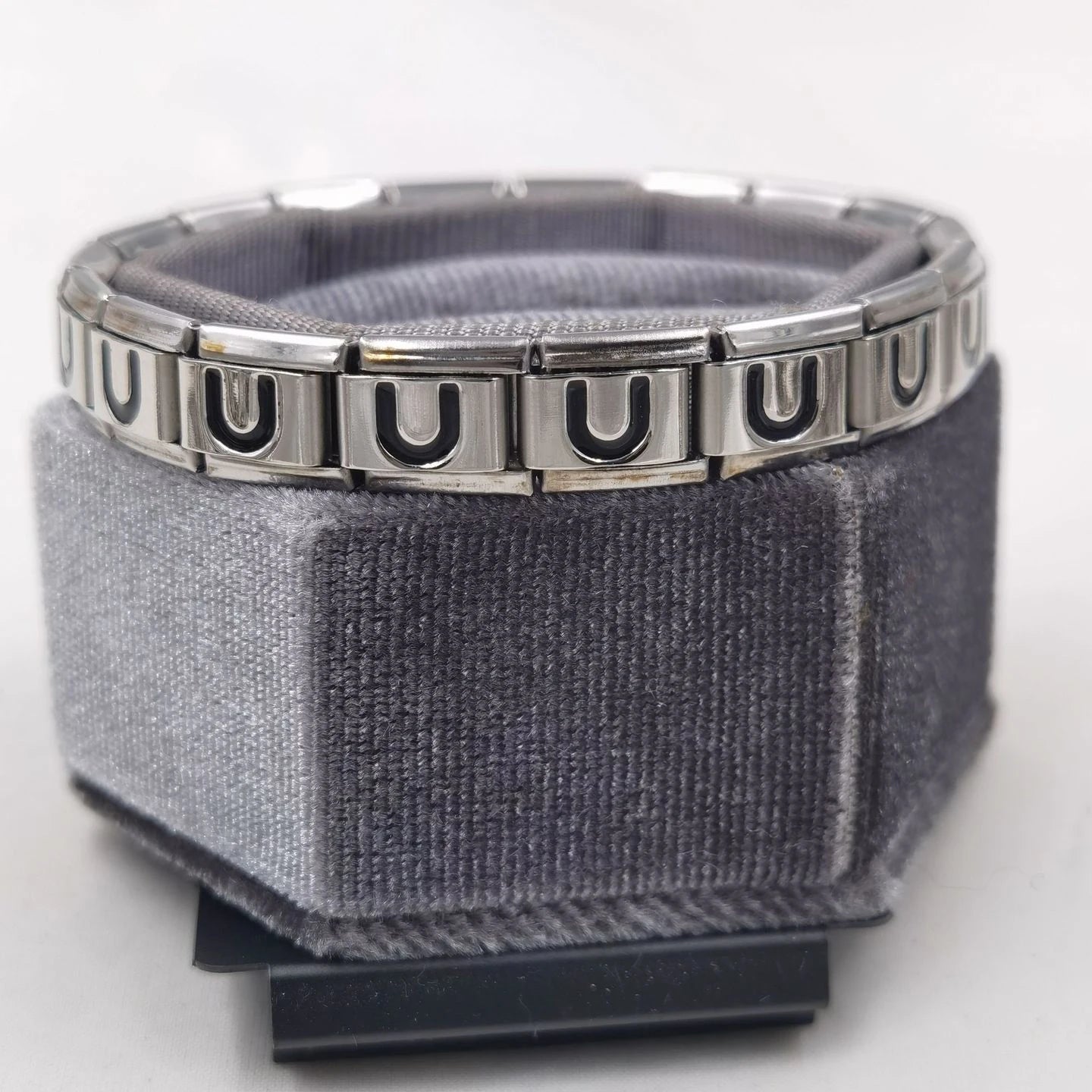BINSHUO Wholesale Custom Stainless Steel Italian Bracelet Jewelry DIY 26 Black Letter Modules Accessory Italian Charm Bracelets