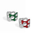 WMET470 Party Jewelry Finger Decoration Enamel Glaze Gift Adjustable  Finger Ring Irregular Wave Enamel Silver Ear Cuff