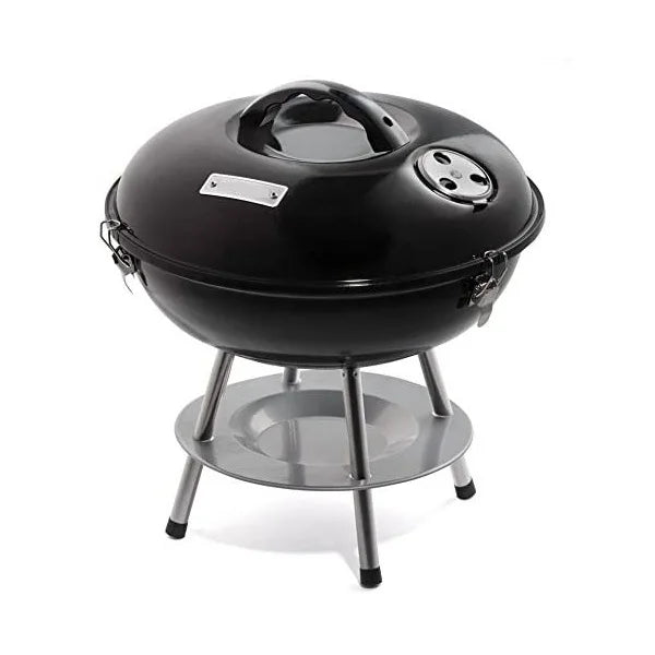 Portable Charcoal Grill for Outdoor Barbecue Lightweight Grill for Camping Picnic 14 Inch Small Round BBQ Grill for Garden Cook