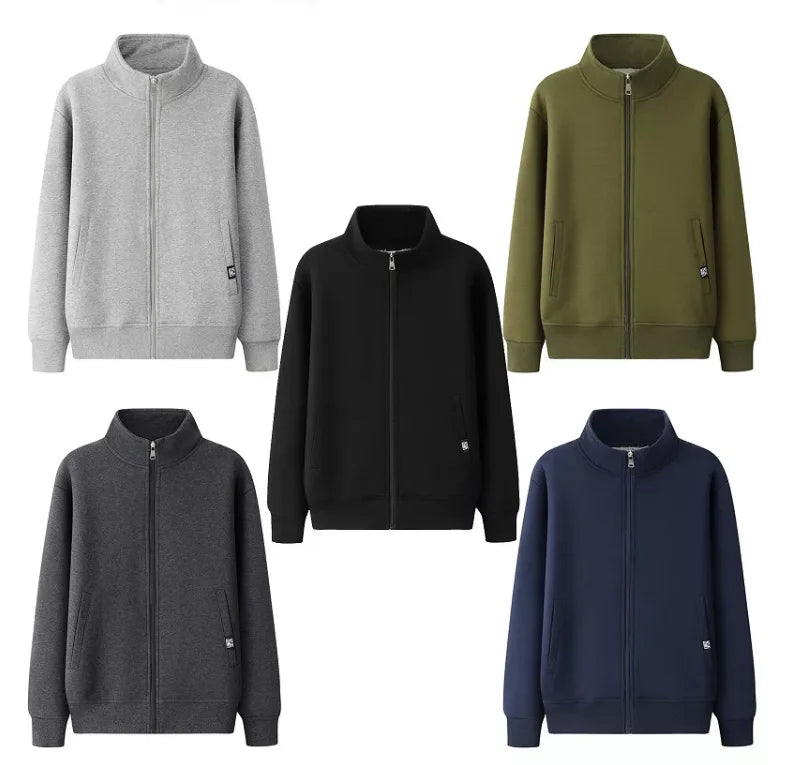 Wholesale Custom Heavyweight Sherpa Fleece Lined Hoodies for Men Full Zip up Sweatshirt Long Sleeve Lined Active Jackets