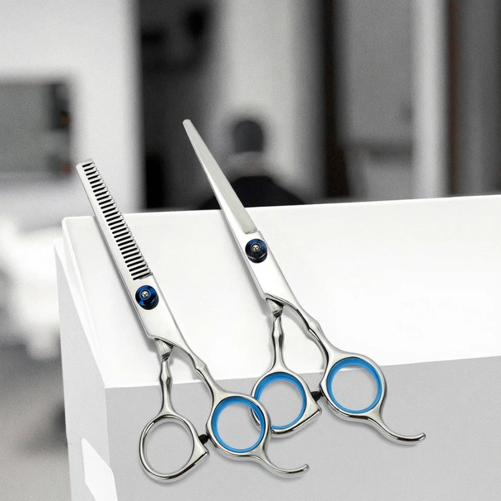 Professional Hairdressing Scissors Set Stainless Steel Barber Shears for Hair Cutting and Thinning Sharp Blade Tip