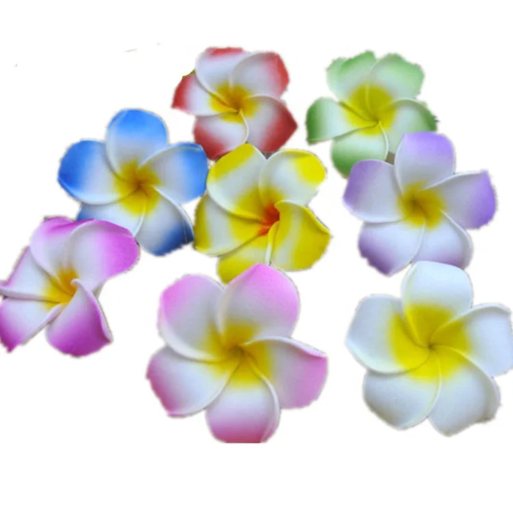 Hair Accessory Barrettes Hawaiian White Artificial Plumeria Foam Flower Frangipani Hair Claw Clip for Party Bridal Wedding Beach
