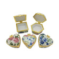 10ml Empty Lipstick Case Porcelain Cosmetic Container Boutique Flower Pattern Makeup Blusher Refillable Packaging Ceramic Box
