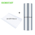 Ocbestjet A4 UV DTF Film a and AB UV DTF Roll Film Transfer Film PET Textiles High Heat Transfer for UV Printer Neutral Packing
