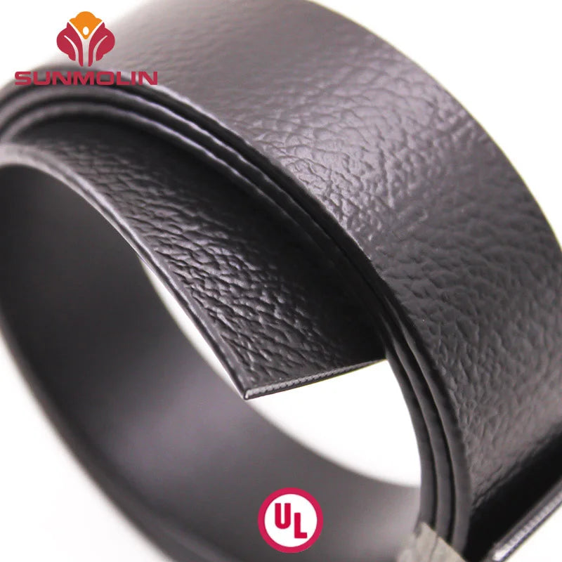 Black Custom Leather Texture Matte Waterproof TPU Coated 25mm Width 2mm Thickness Eco-Friendly Webbing Strap