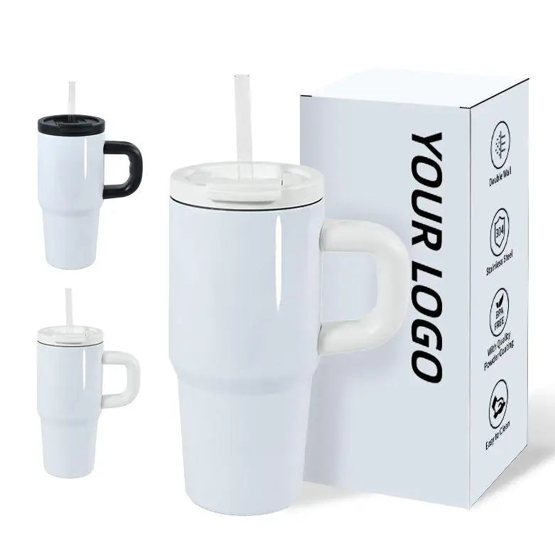 14oz Sublimation Kid Coffee Mug with Flipped Straw Lid