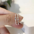 Pure 925 Sterling Silver INS Fashion Simple Square Shaped Zircon Diamond Engagement Rings for Women Jewelry