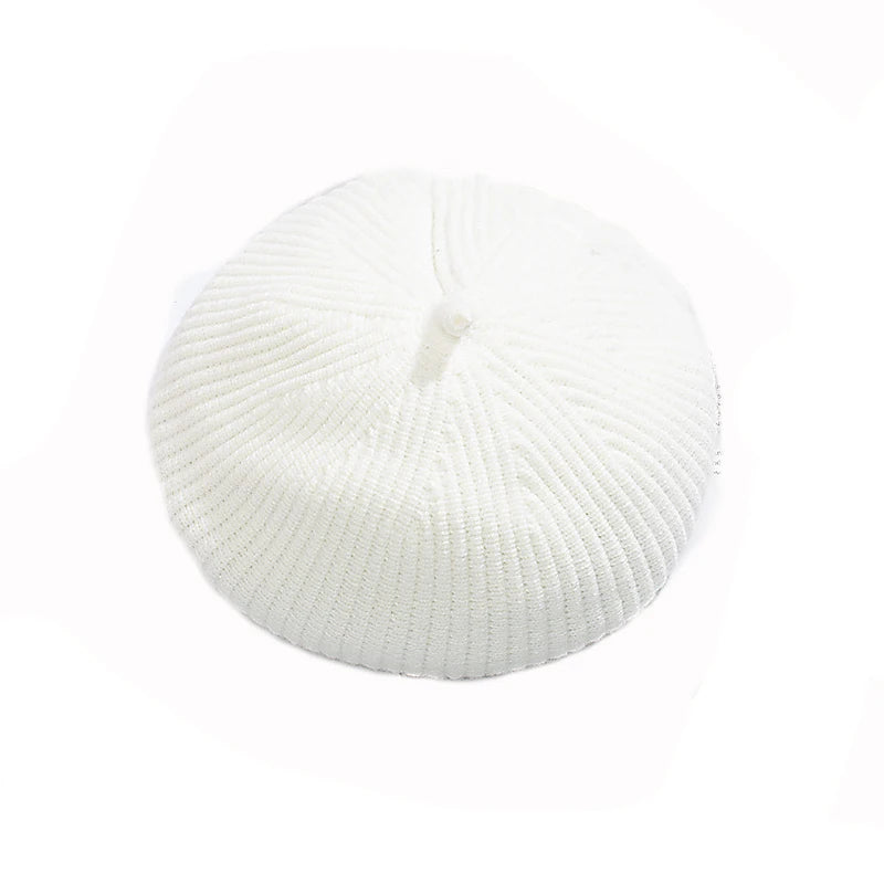 Winter Knit Hat Beret Solid Color Wool Beret Men's Painter's Hat Customized Color and Size Women's Berets Hat Fashion