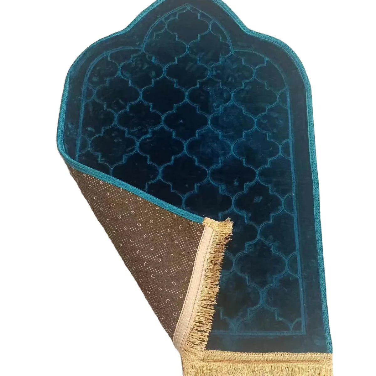 Portable Islamic Prayer Rug/Mat Non-Slip Washable Polyester Rectangle Customized Package Mosque Design