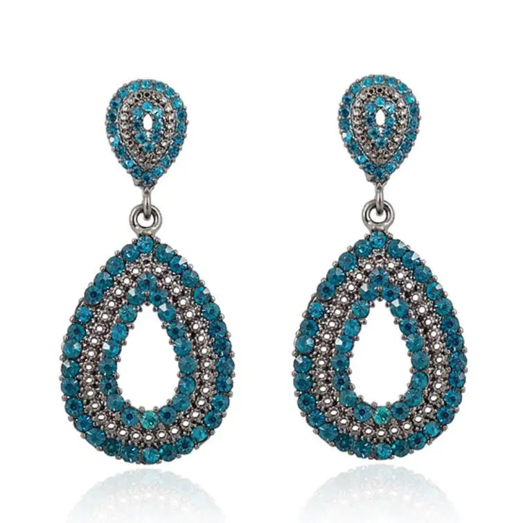 Kaimei 2022 Full Diamond Acrylic Hollow Design Ladies Earrings Earrings Literary Small Fresh Lady Teardrop Rhinestone Earrings