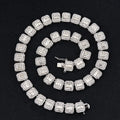 Fashion New Product Square Rock Candy Chain 12mm Men's and Women's Jewelry Cuban Chain Bracelet