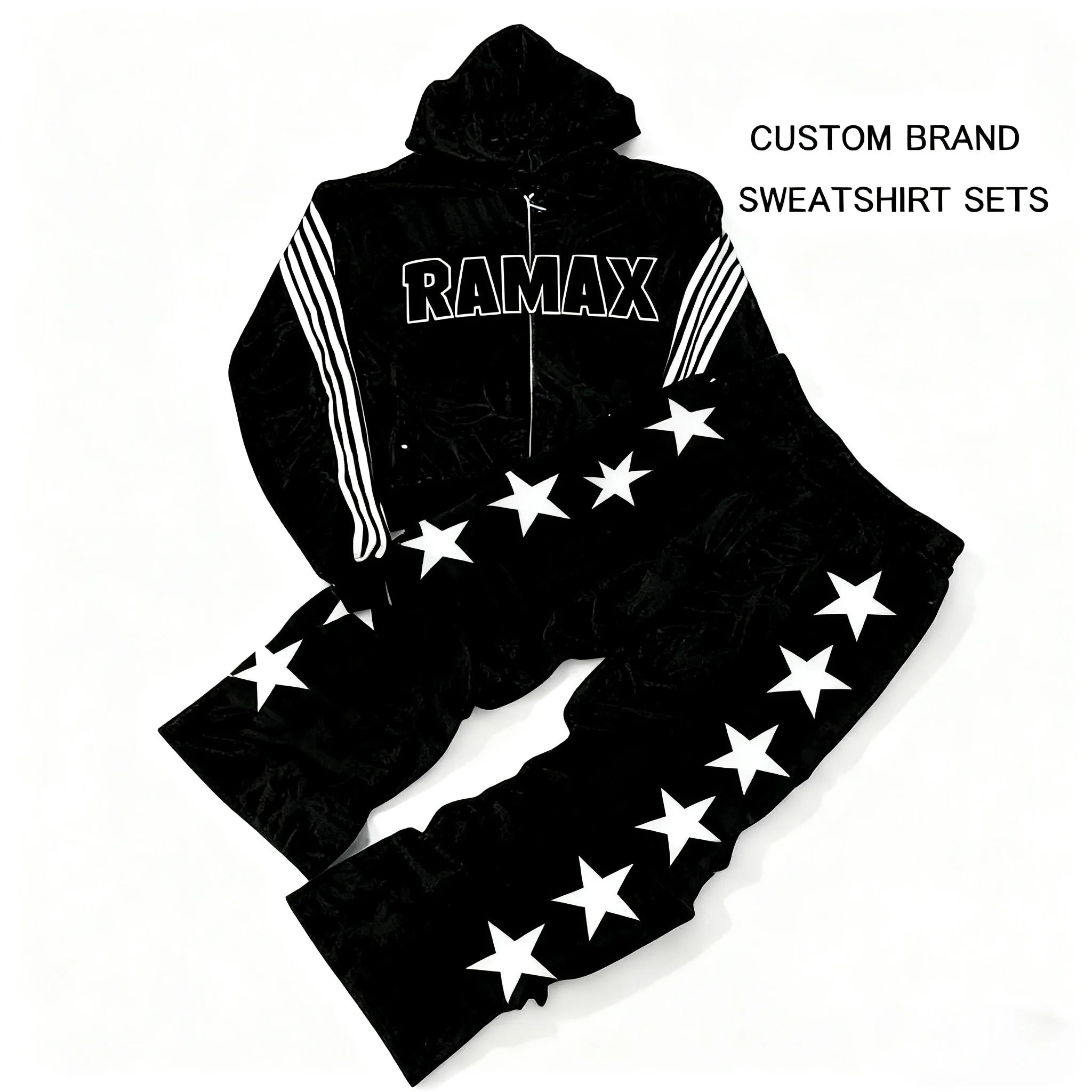 Clothing Manufacturers Custom Streetwear Full Printed Letter Logo 100% Cotton Double-Layer Zip Hoodie Loose Oversized Hoodie