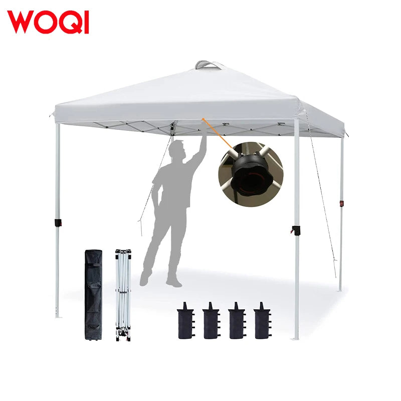 WOQI 3x3 Gazebo Waterproof Inflatable Pop up Canopy Adjustable Leg Heights Wheeled Carry Bag Outdoor Events Glamping