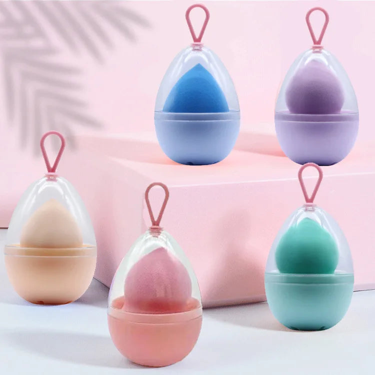 Hot Selling Makeup Sponge Egg Case Factory Wholesale Super Soft Waterdrop Latex Free Cosmetics Beauty Makeup Sponge Egg Holder C