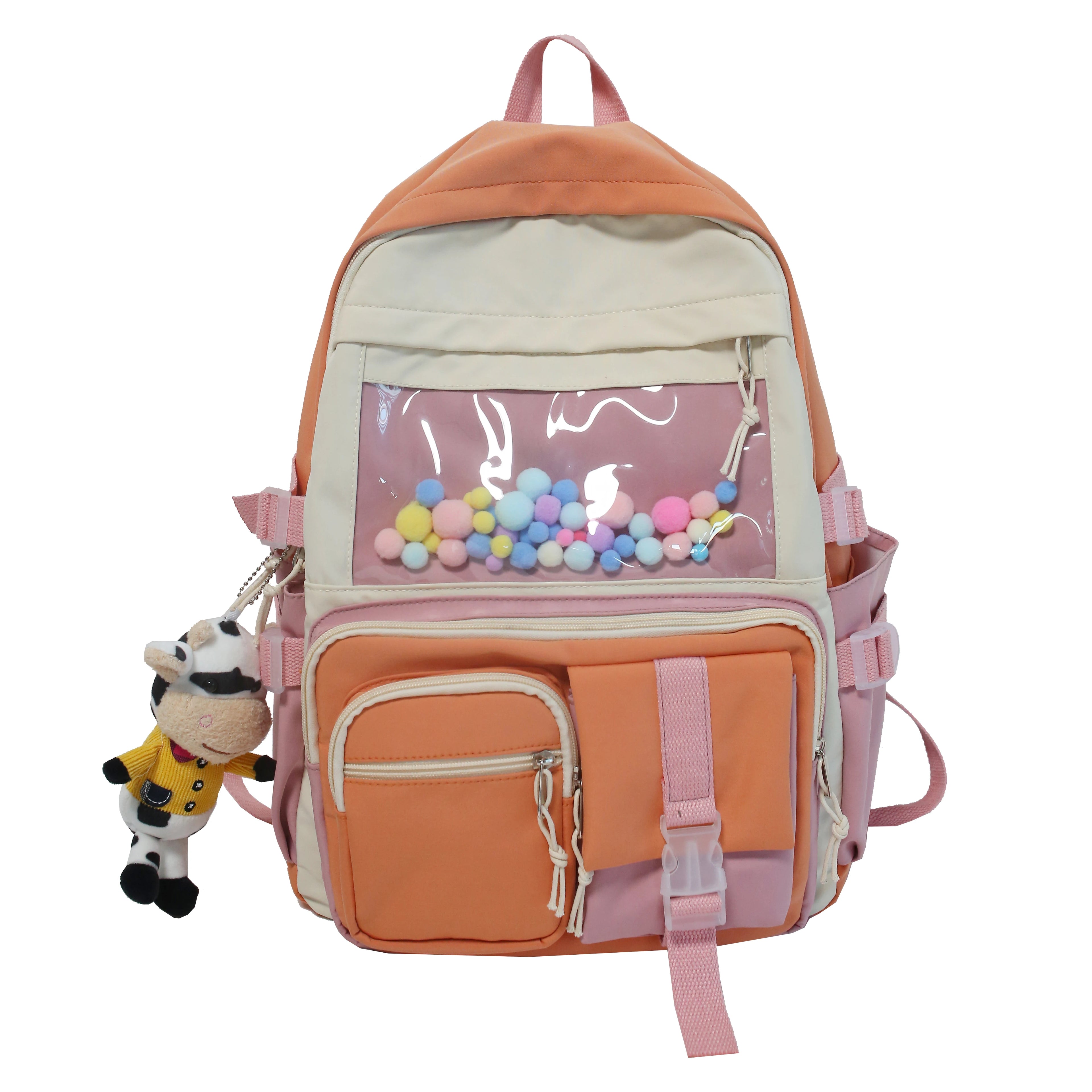 Latest Wholesale Large Japanese Fashion Pocket School Backpack Colorful Clear PVC for Teens Female Children Waterproof Feature