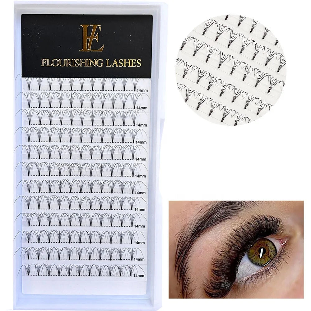 Darker Black Volume Lashes Heat Bonded Premium Short Stem 3D 4D 5D 6D 7D 8D 10D Eyelashes Extensions