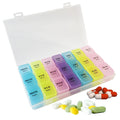 Cheap Price Colorful 21 Compartments 7 Days Pill Box 21 Cases Weekly Plastic Pill Organizer Plastic Storage Box Pill Planner