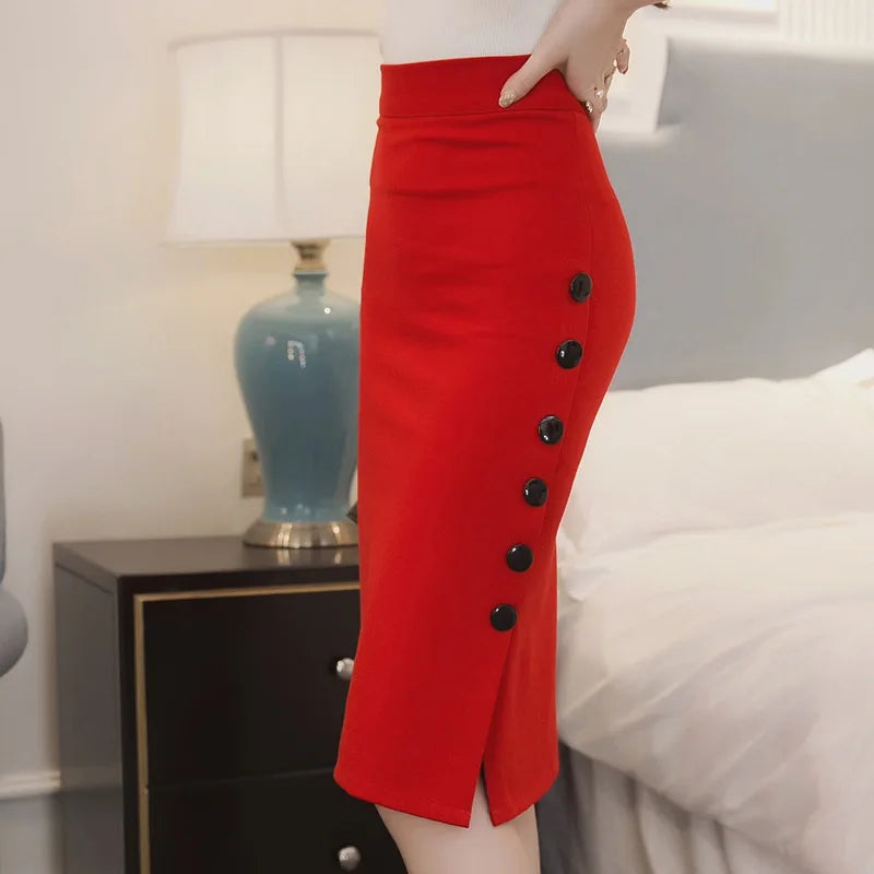 S-5XL European and American Women's Versatile Slim Fit Women's Wrap Hip Skirt Split Large Half Skirt