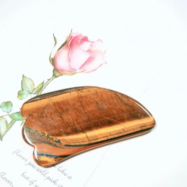 2026 Gem Pink Beauty Skin Massage Tool Gua Sha Stones Yellow Tiger Eye Gua Sha for body health and beauty