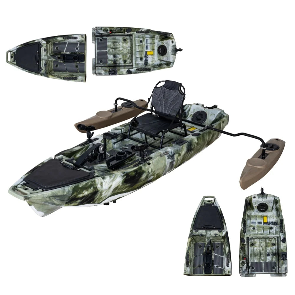 LSF 10ft Saves Space and Easy to Transport Modular Single 2 Section Detachable Fishing Pedal Kayak for Sale