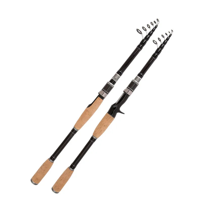 YOUME 1.8M 2.1M 2.4M 2.7M Telescopic Fishing Rod MH Power Carbon Hard Casting Spinning Sea Rod Fishing Tackle