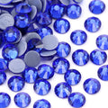 QIAO 3D Eco-Friendly SS6 SS8 SS10 SS12 SS16 SS20 SS30 Wholesale Blue Color Flat Back Glass Hotfix Rhinestones for Bags