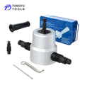 Double Head Sheet Metal Nibbler Cutter Drill Attachment 360° Adjustable Straight Curve and Circle Cutting Tool in Metal Box