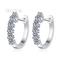 Certified 1CT Lab Grown Moissanite Earrings GRA 925 Silver Jewelry Fine Wholesale Engagement Hoop Earrings for Women