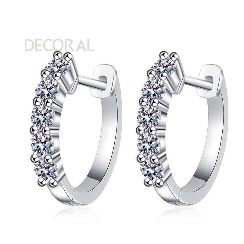 Certified 1CT Lab Grown Moissanite Earrings GRA 925 Silver Jewelry Fine Wholesale Engagement Hoop Earrings for Women