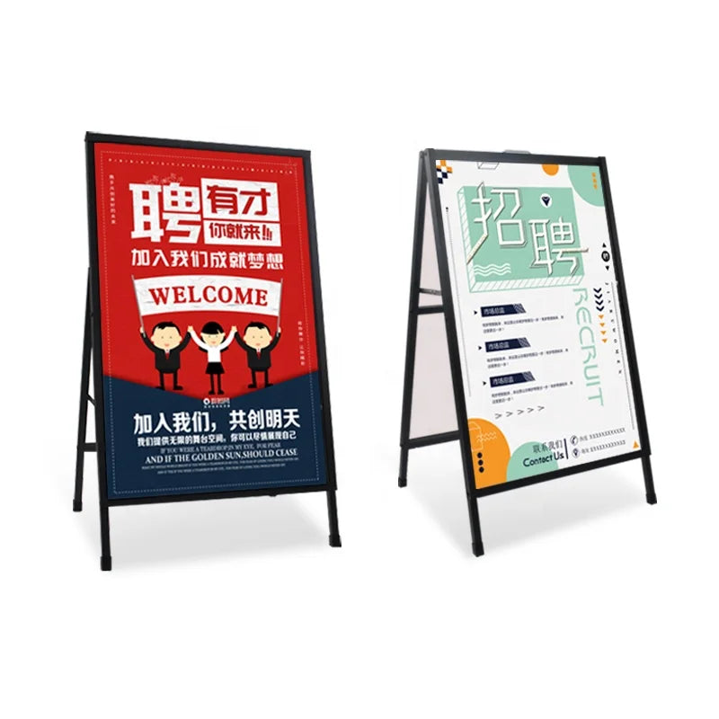 Portable Light-Emitting Diode Advertising Stand Outdoor Billboard Display with Aluminum Floor-Standing Poster Stand