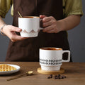 10oz Simple Teacup Set High Appearance Coffee Mug Custom Ceramic Cream Coffee Mug