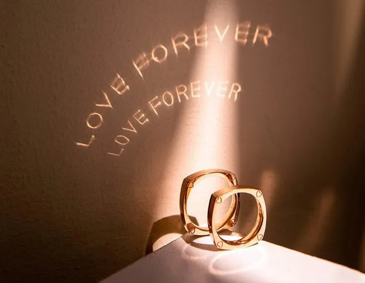Fashion Love Forever Projection Ring 925 SilverPlated for Women Wife Girlfriend Gift Engagement Ring