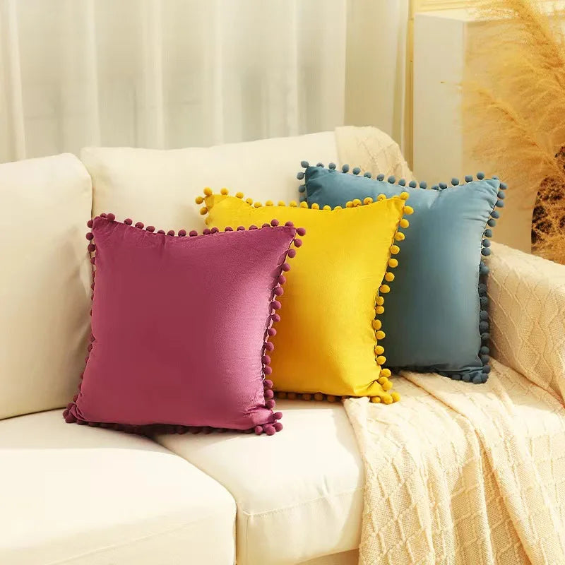 Solid Color Pillow Cover Velvet Cushion Cover Sofa Bed Luxury Pillow Cases Factory Manufacturer Nordic Home Decoration