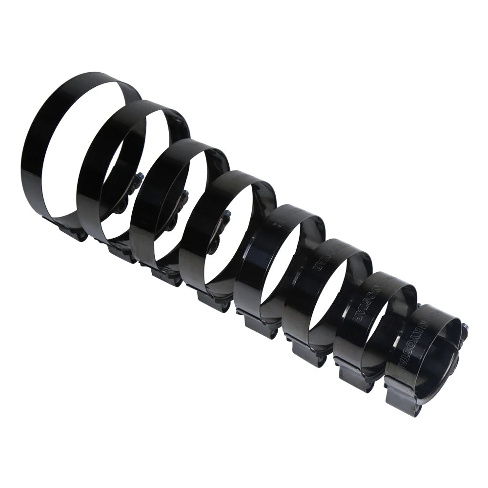 KYOSTAR Universal 2.25'' 3'' 3.5'' 3.75'' Adjustable Black Silicone Turbo Charge Hose Clamps Stainless Steel T Bolt Clamp Kit