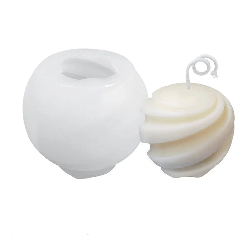 HY Spiral Ball Shape Silicone Candle Mold Simplicity Modern Geometry Soap Wax Resin Molds DIY Candles Handmade Mould