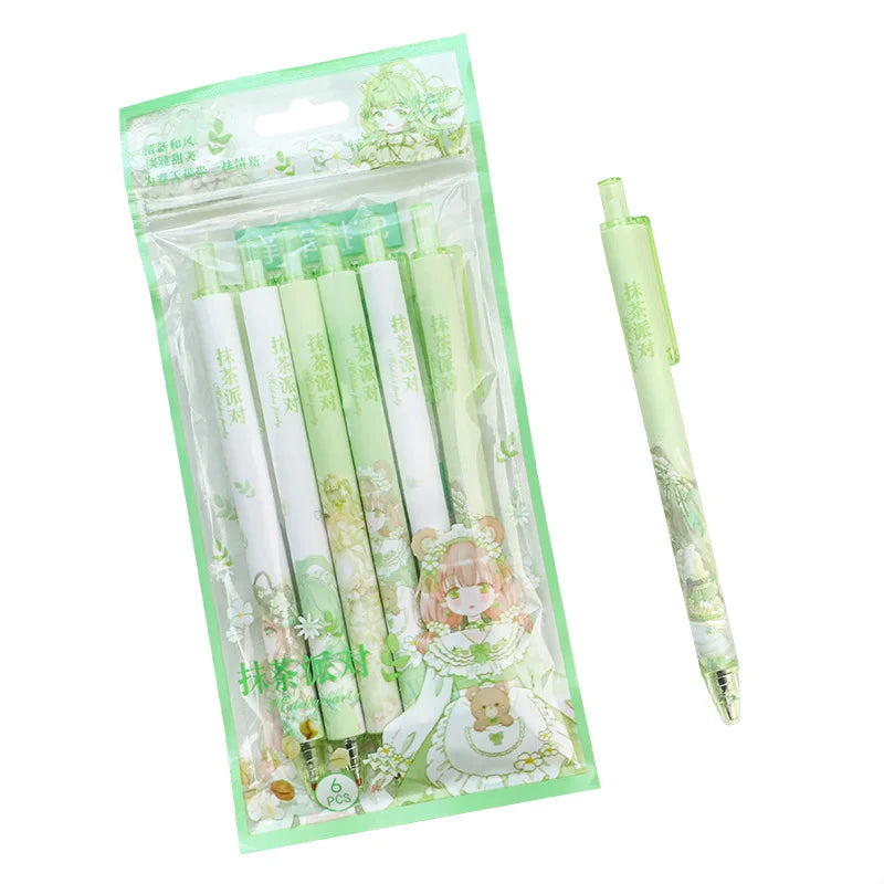 Cartoon Sakura Gel Pen Set Kawaii Stationery Pens Black Gel Pen Set