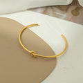 Fashion Prime Circle Knotted Bracelet French Simple Titanium Steel Bangle for Women