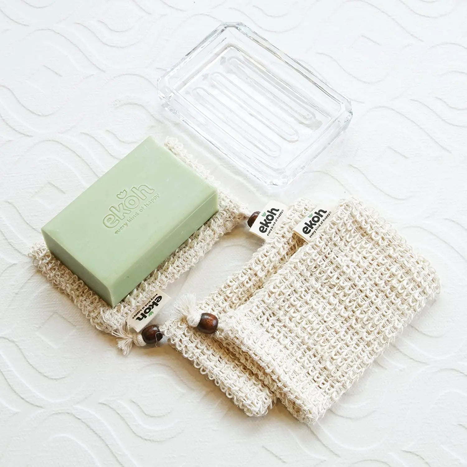 Soap Saver Bag | Hemp Sisal Exfoliator Soap Saver Pouch for Large Soap Bars or Leftover Soap Bits | a Drawstring Soap Saver Show