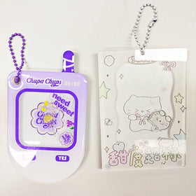 Wholesale Plastic clear Printed Cute Clear Transparent Keychain Custom Bulk Promotional Logo Cute Kawaii