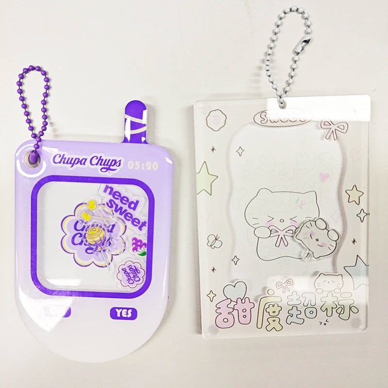 Wholesale Plastic clear Printed Cute Clear Transparent Keychain Custom Bulk Promotional Logo Cute Kawaii