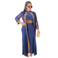Classic African Dress Styles Luxurious Rhine Stone African Dress Women a Two-piece Set African Dresses Fashion